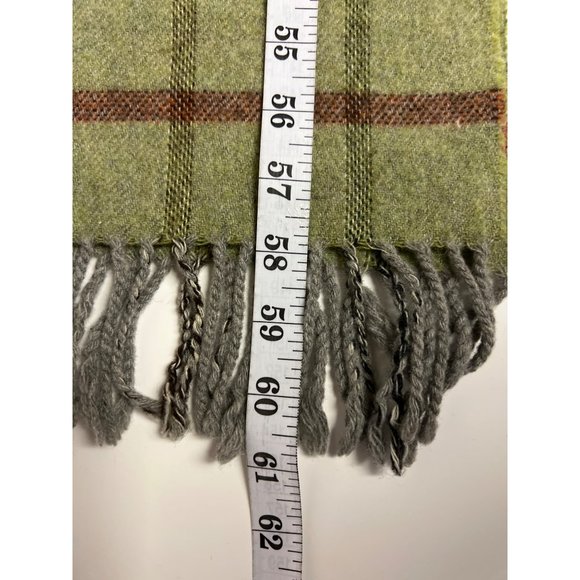 Barbarossa Green Plaid Made In Italy Scarf Women's 58" - Picture 2 of 3